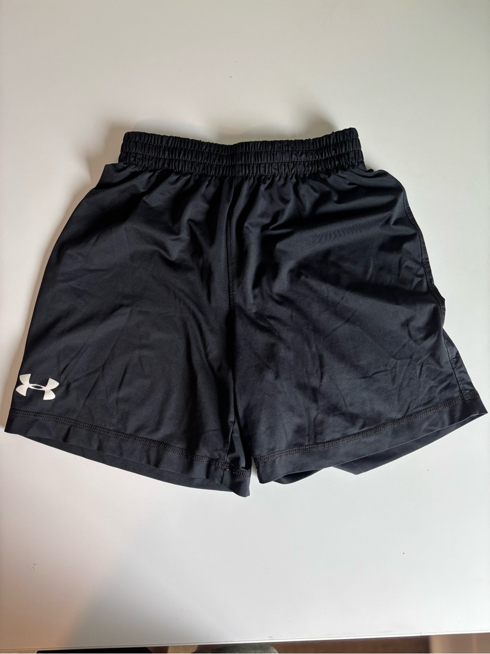 Under Armour Youth Loose Athletic Shorts Black Small Boys Sports Activewear